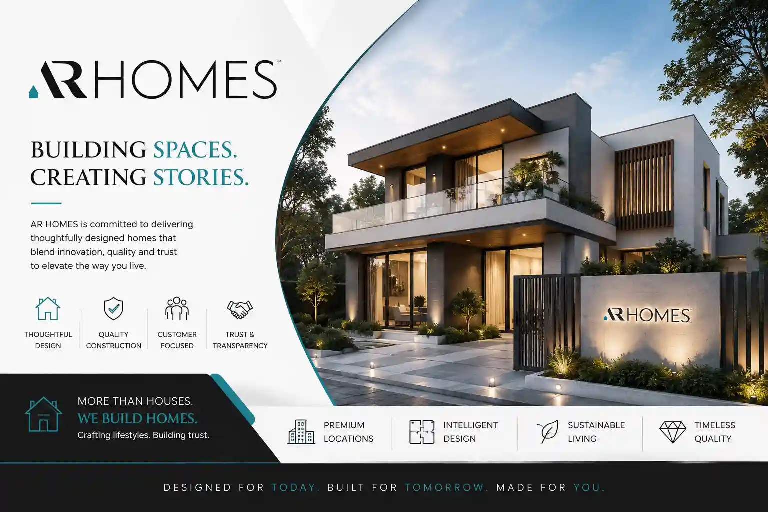 AR Homes Official Logo for Kollur Hyderabad Projects