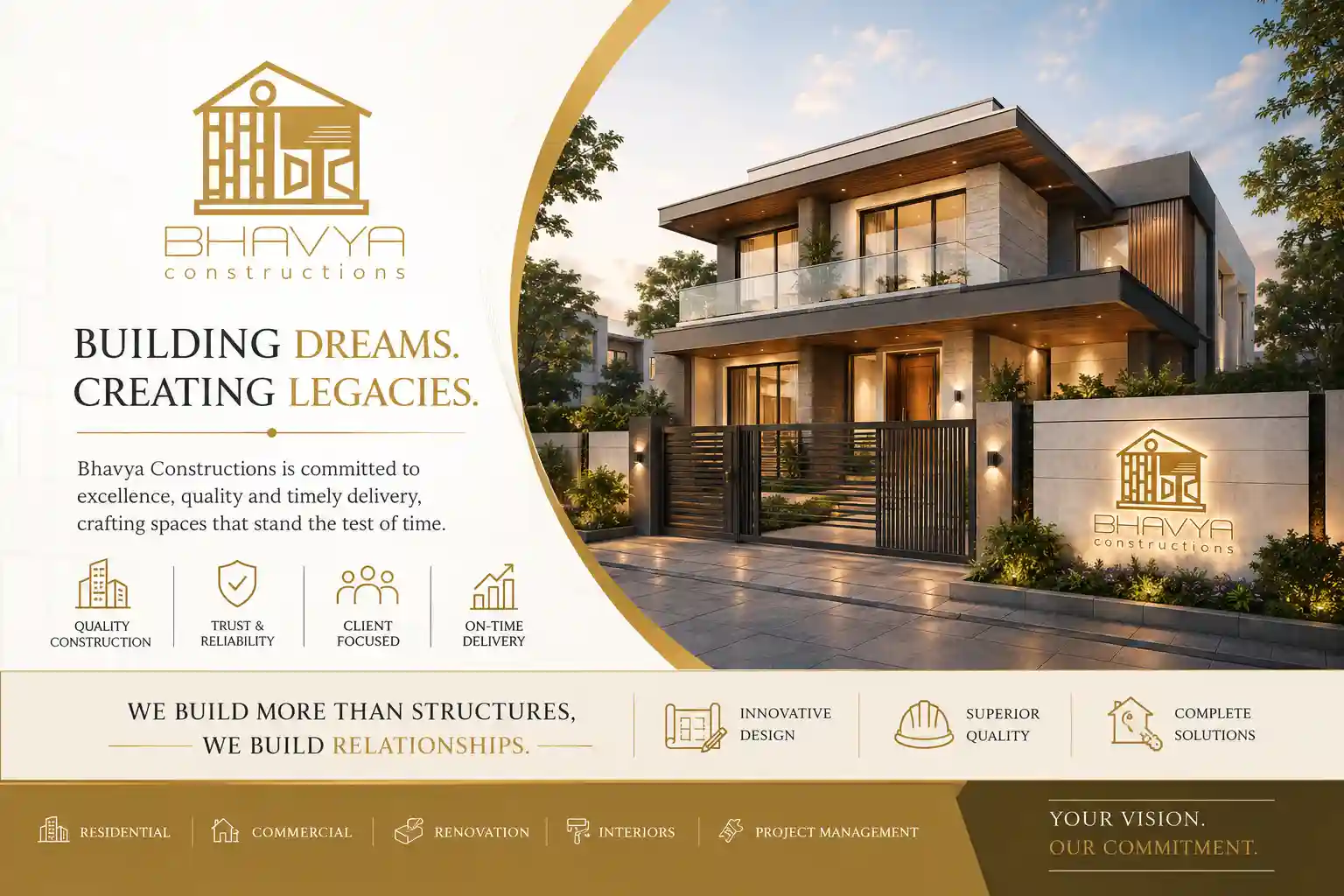 Bhavya Construction Official Logo for Kollur Hyderabad Projects