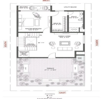 Corner villa layout plan at Maharaja Beverly Park